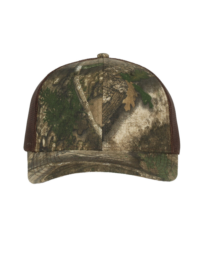 outdoor cap oc771c structured camo trucker with solid mesh back hat Front Fullsize