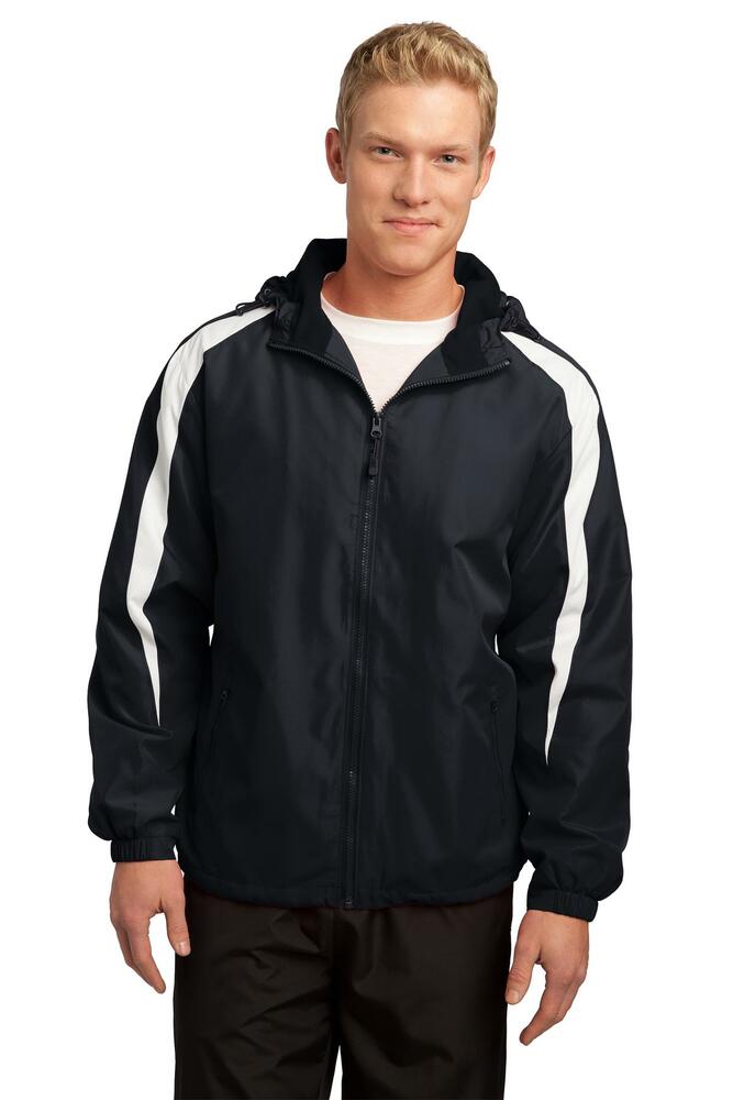 sport-tek jst81 fleece-lined colorblock jacket Front Fullsize