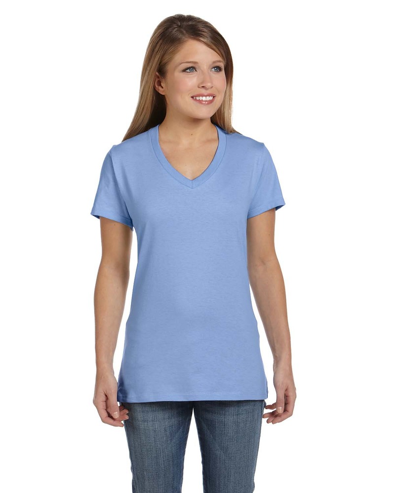 Hanes S04V Ladies' Perfect-T V-Neck T-Shirt Front Fullsize"