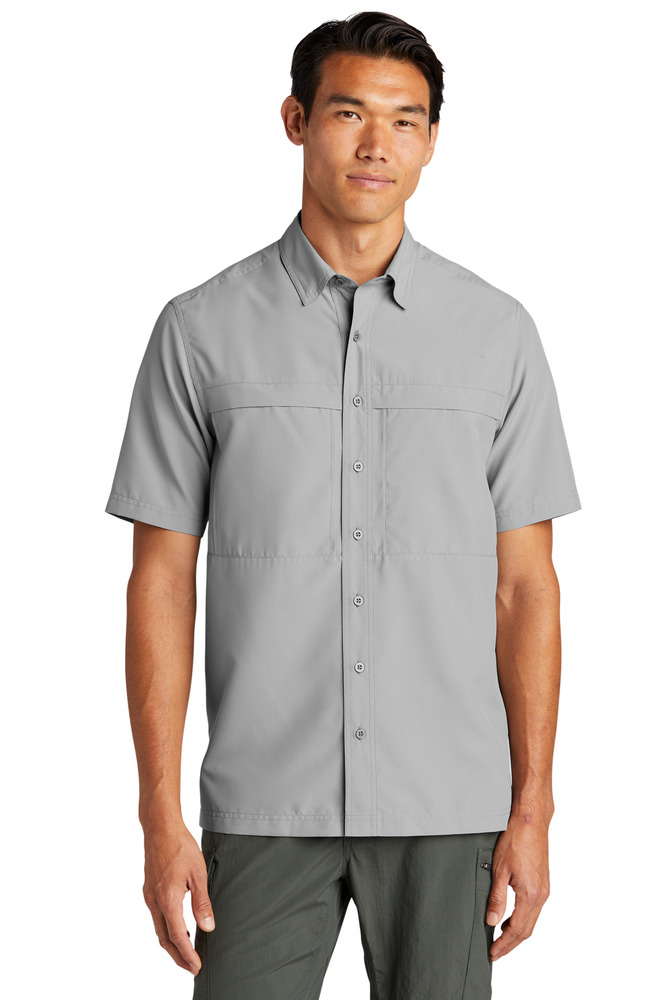 port authority w961 short sleeve uv daybreak shirt Front Fullsize