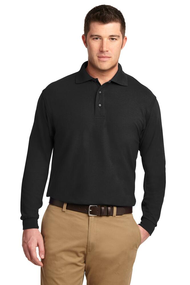 port authority tlk500ls tall silk touch™ long sleeve polo Front Fullsize