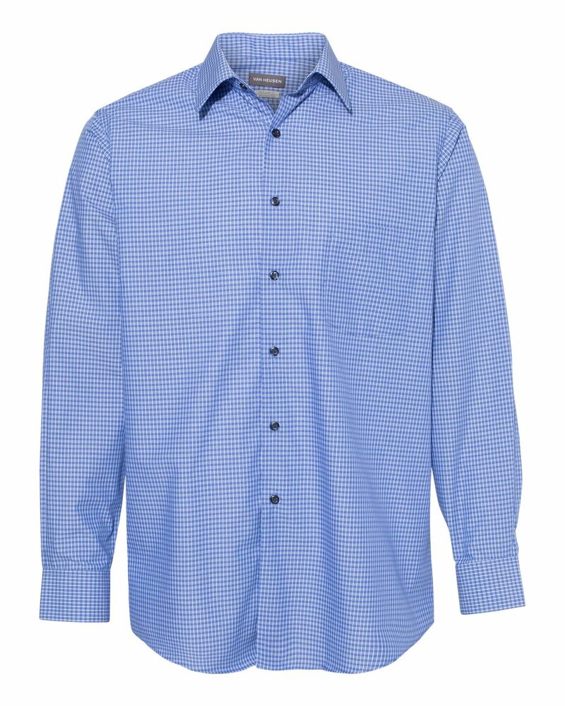 van heusen 13v5051 broadcloth point collar check shirt Front Fullsize