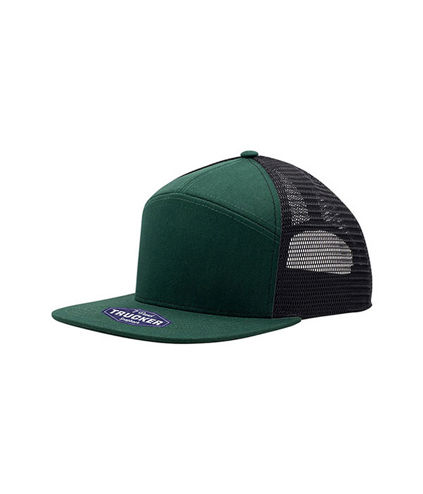 Mega Cap 6824 Cotton Twill 7 Panel Trucker  Front Fullsize"