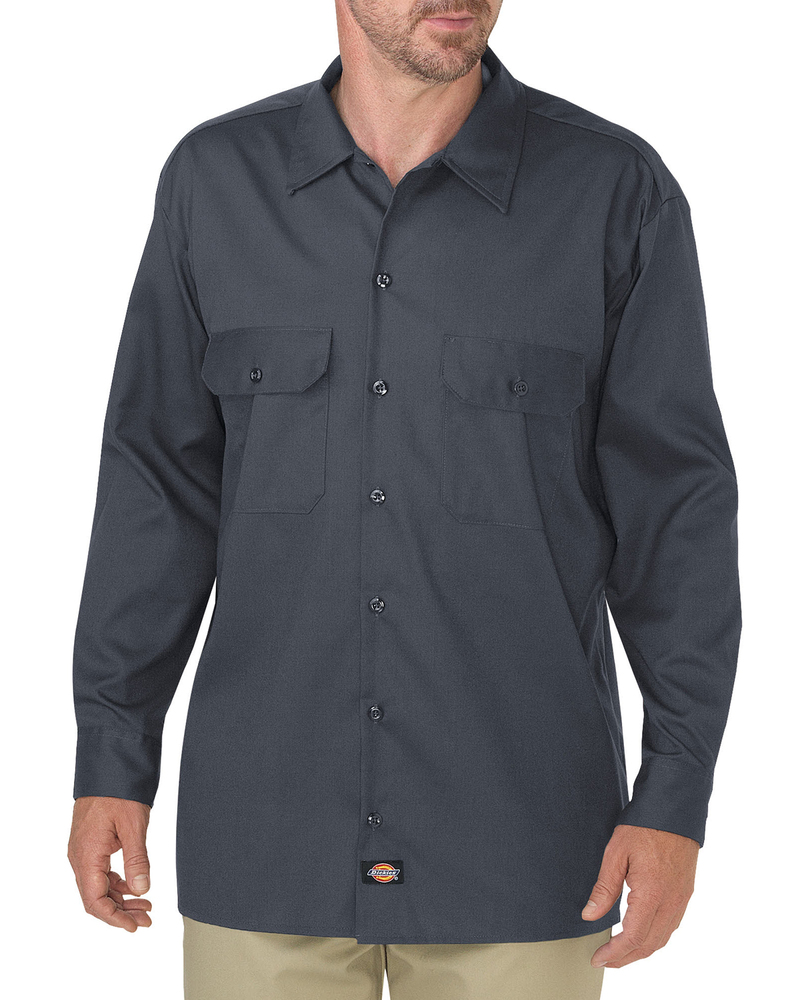 dickies wl675 men's flex relaxed fit long-sleeve twill work shirt Front Fullsize