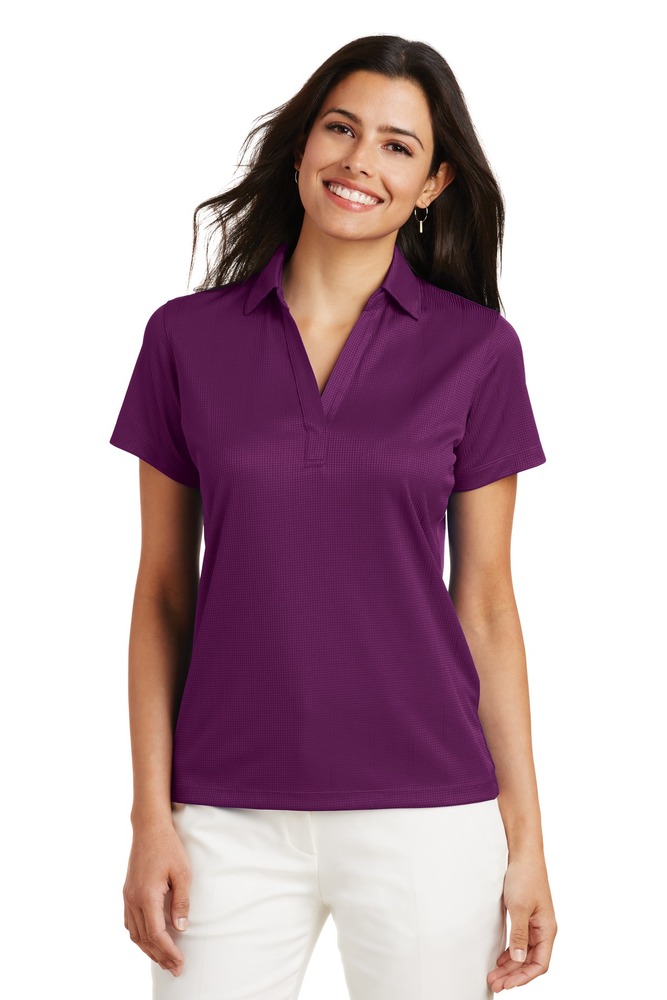 port authority l528 ladies performance fine jacquard polo Front Fullsize