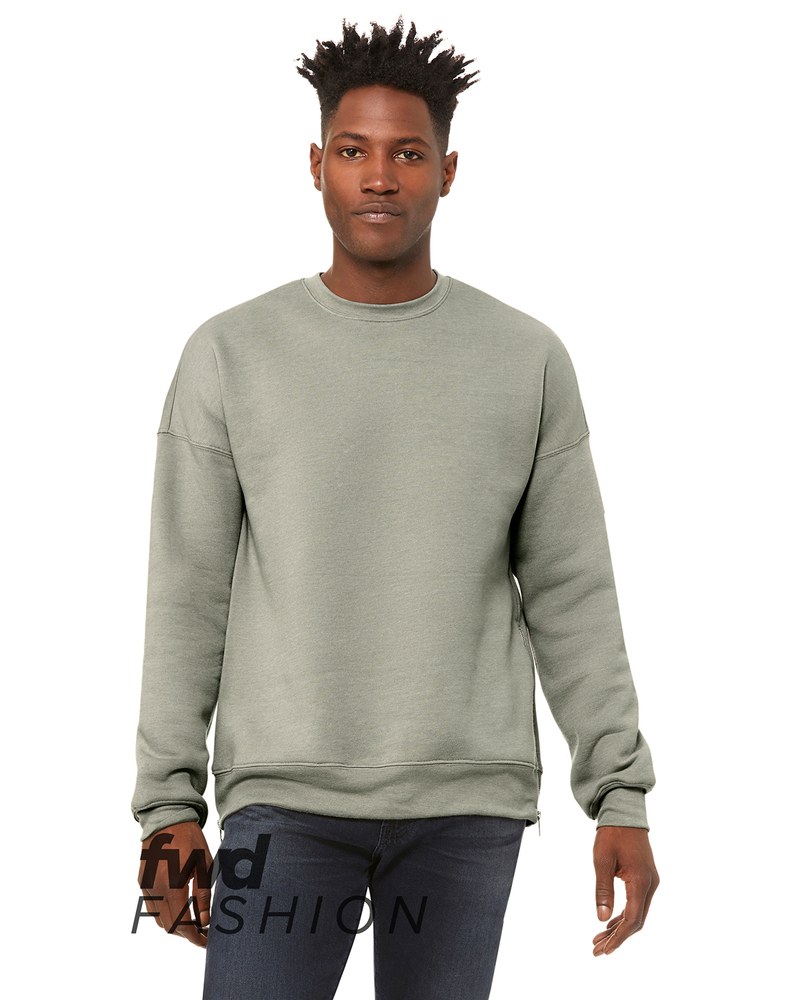 bella + canvas 3946 unisex crew neck sweatshirt with side zippers Front Fullsize