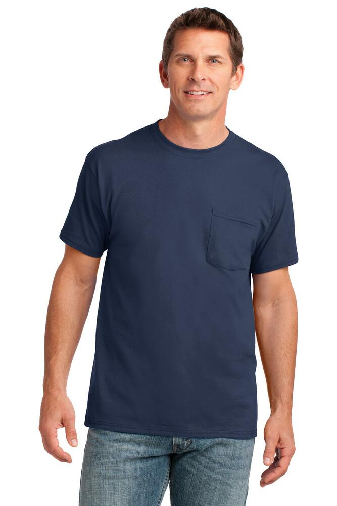 port & company pc54p core cotton pocket tee Front Fullsize