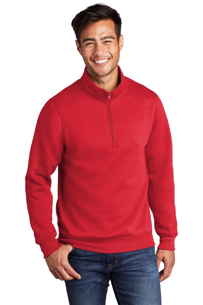 Port & Company PC78Q Core Fleece 1/4-Zip Pullover Sweatshirt Front Fullsize"