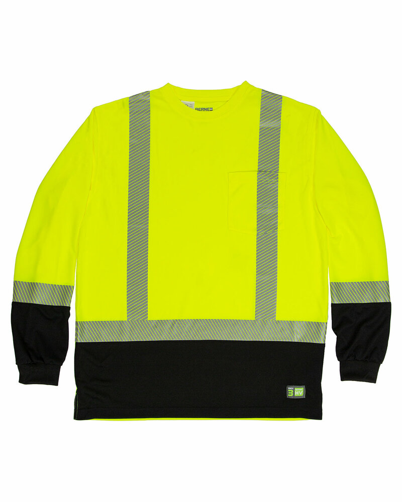 berne hvk018 men's hi-vis class 3 color blocked long-sleeve t-shirt Front Fullsize