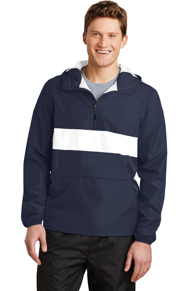 sport-tek jst65 zipped pocket anorak Front Fullsize