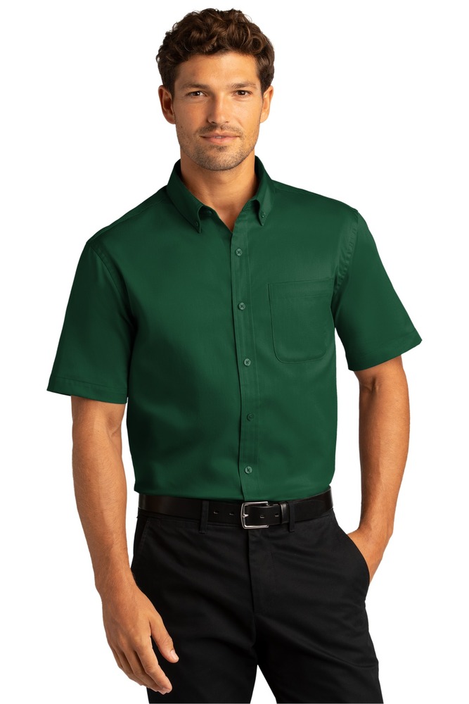 Port Authority W809 Short Sleeve SuperPro ™ React ™ Twill Shirt Front Fullsize"