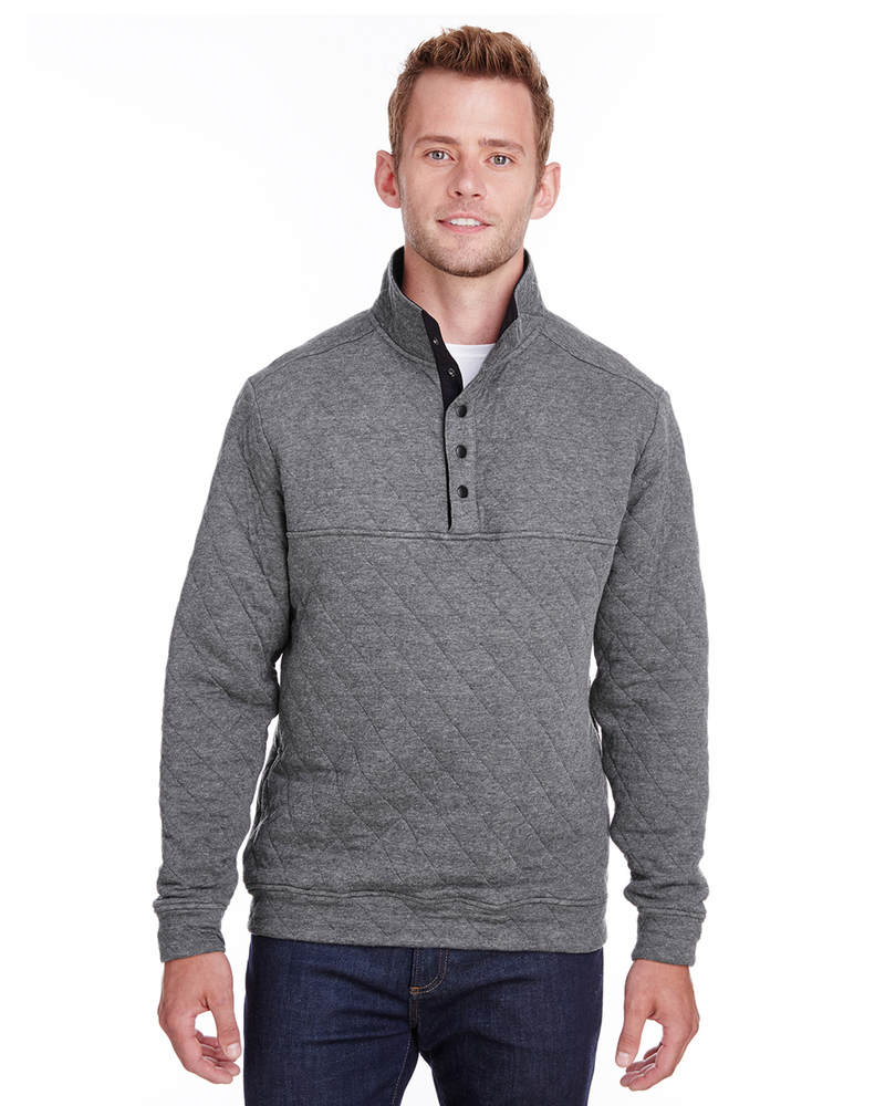 j america ja8890 adult quilted snap pullover Front Fullsize