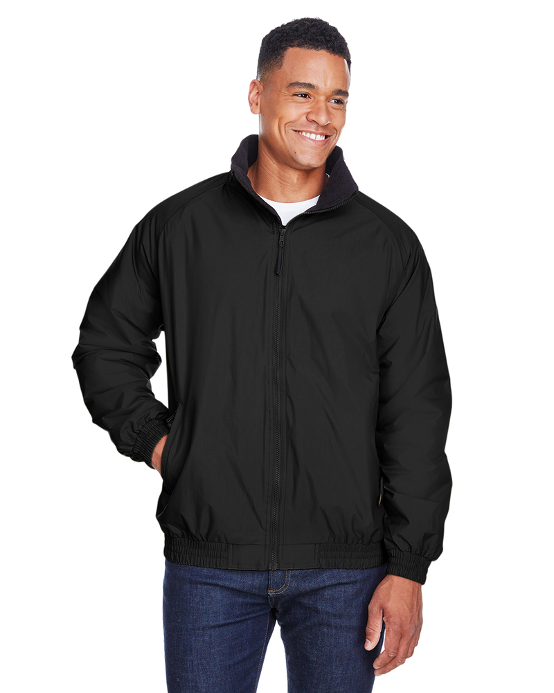 harriton m740 adult fleece-lined nylon jacket Front Fullsize