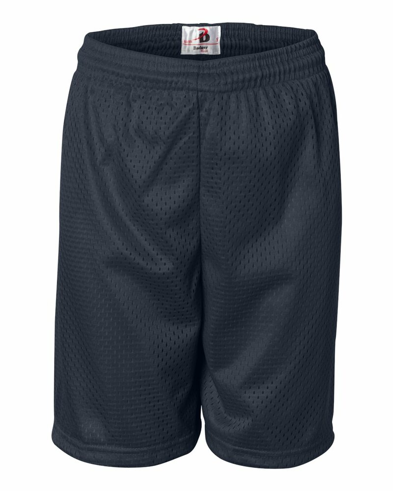 badger sport 2207 youth mesh/tricot 6" shorts Front Fullsize