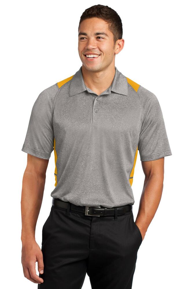 Sport-Tek ST665 Heather Colorblock Contender ™ Polo Front Fullsize"