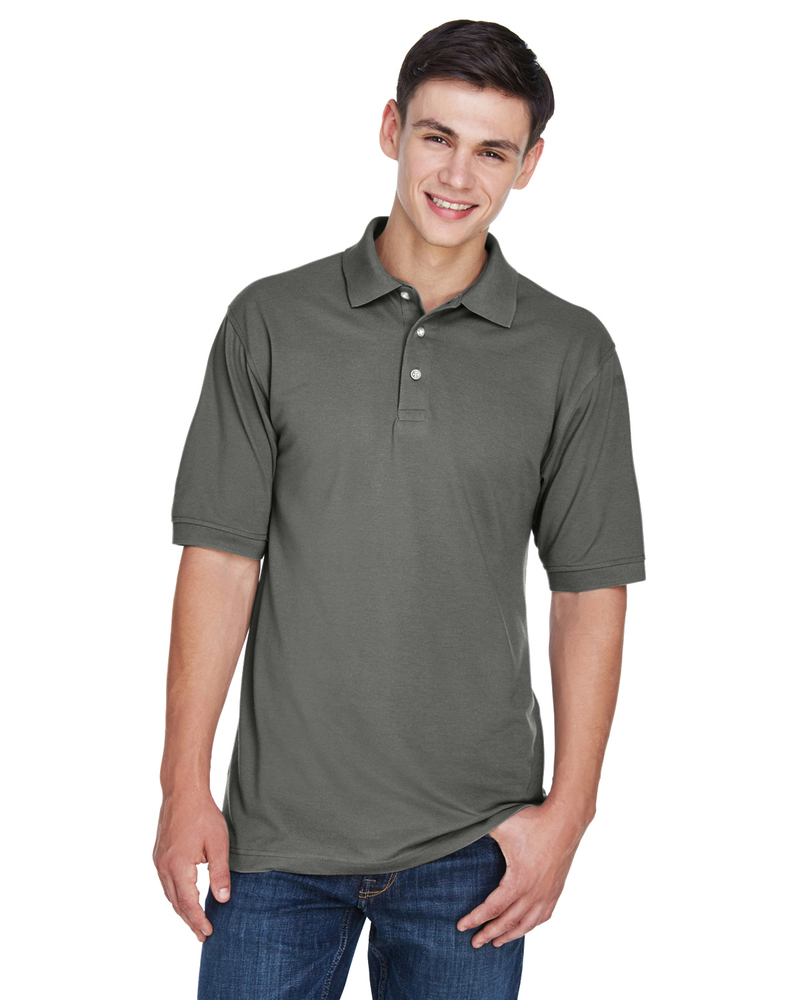 harriton m265 men's 5.6 oz. easy blend™ polo Front Fullsize