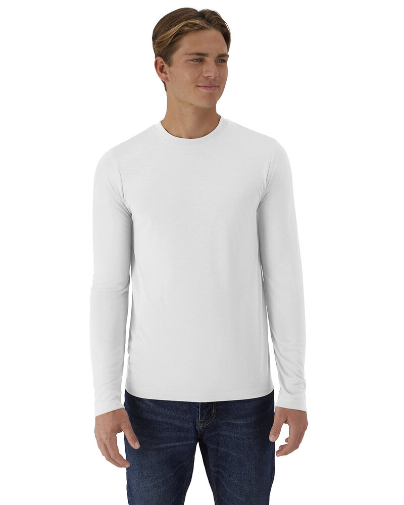 hanes 484l unisex cool-dri cotton touch long-sleeve t-shirt Front Fullsize