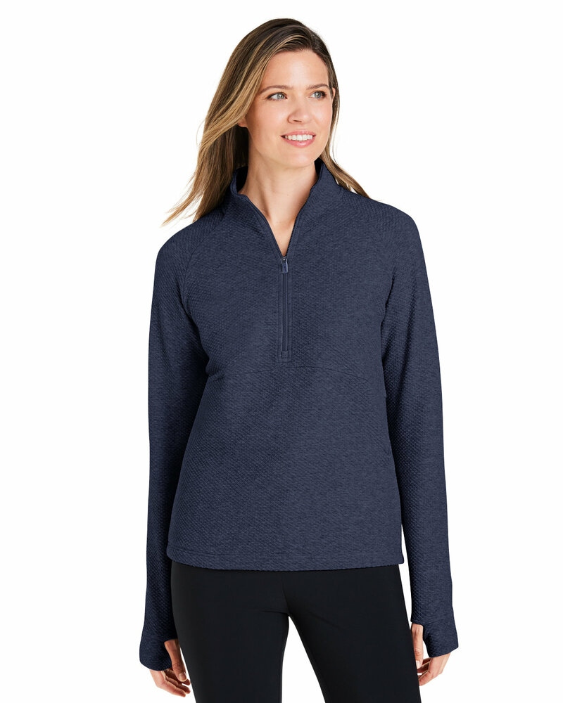 north end ne725w ladies' spirit textured quarter-zip Front Fullsize