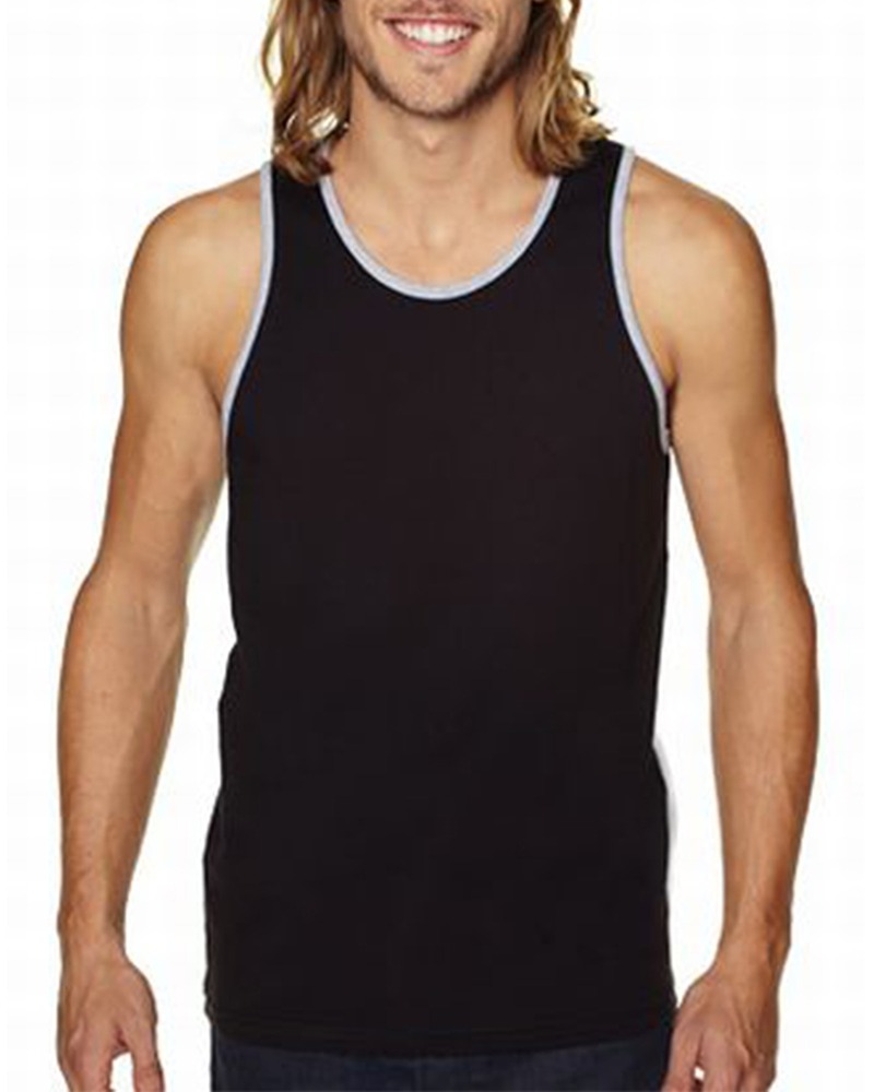 next level 3633 men's cotton tank Front Fullsize