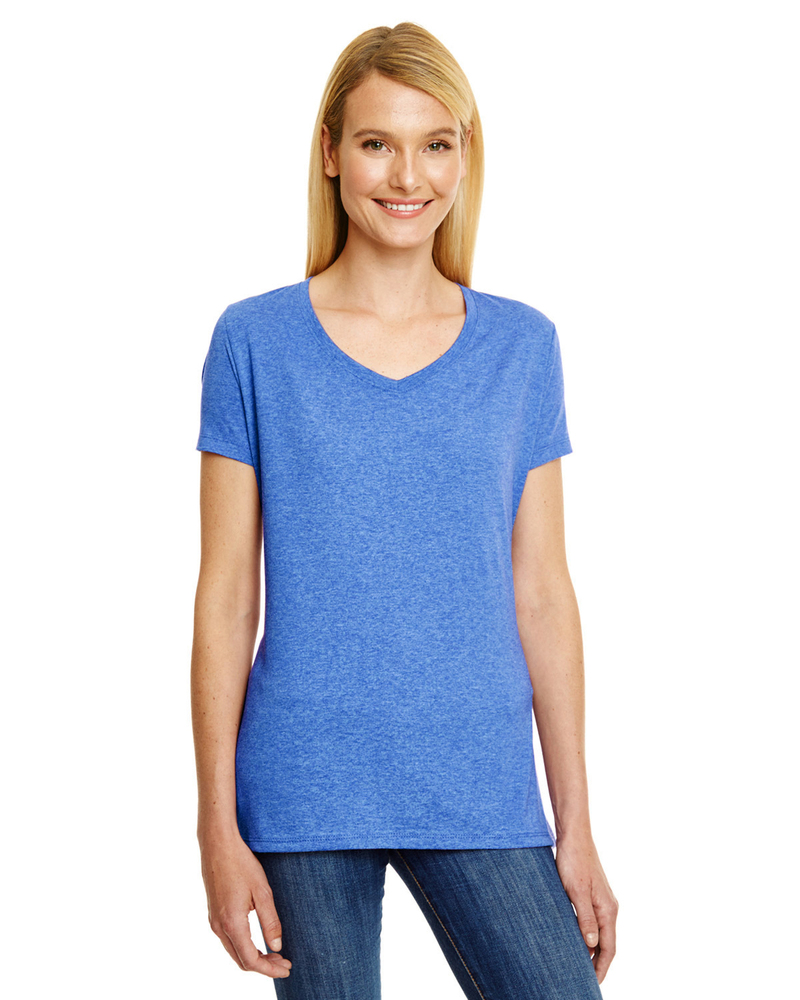 hanes 42vt ladies' x-temp® triblend v-neck t-shirt Front Fullsize