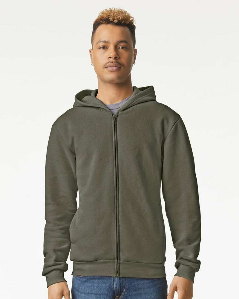 American Apparel RF497 ReFlex Fleece Unisex Full Zip Hoodie Front Fullsize"