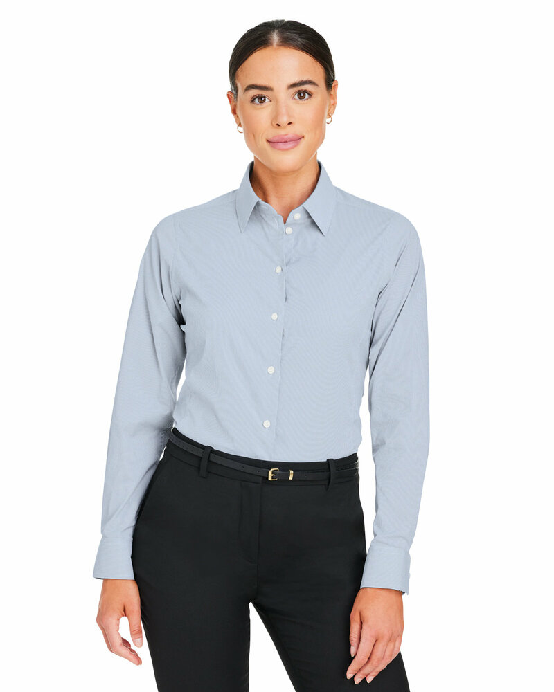 devon & jones dg537w crownlux performance® ladies' microstripe shirt Front Fullsize