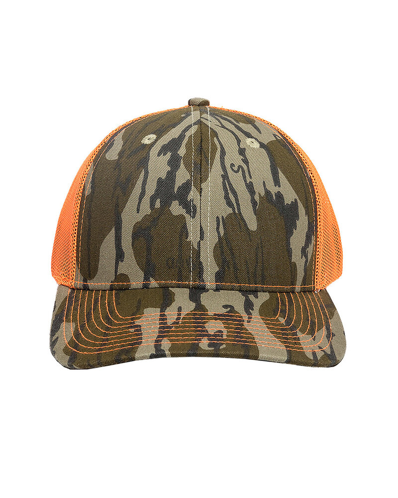 outdoor cap oc771c structured camo trucker with solid mesh back hat Front Fullsize