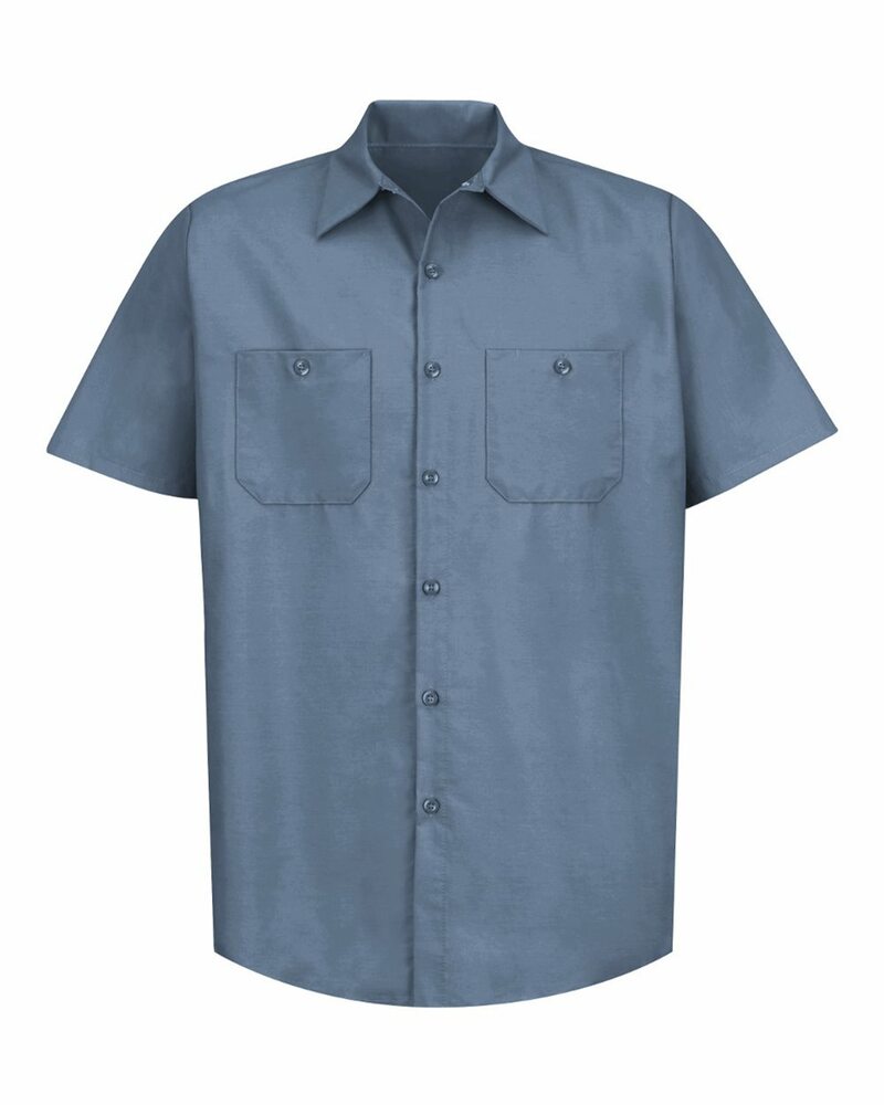 Red Kap SP24LONG Long Size, Short Sleeve Industrial Work Shirt Front Fullsize"
