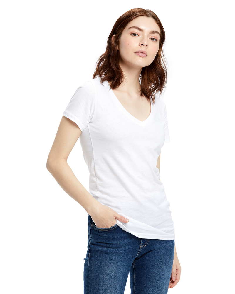 us blanks us120 ladies' made in usa short-sleeve v-neck t-shirt Front Fullsize