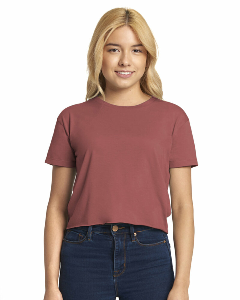 next level n5080 ladies' festival cali crop t-shirt Front Fullsize