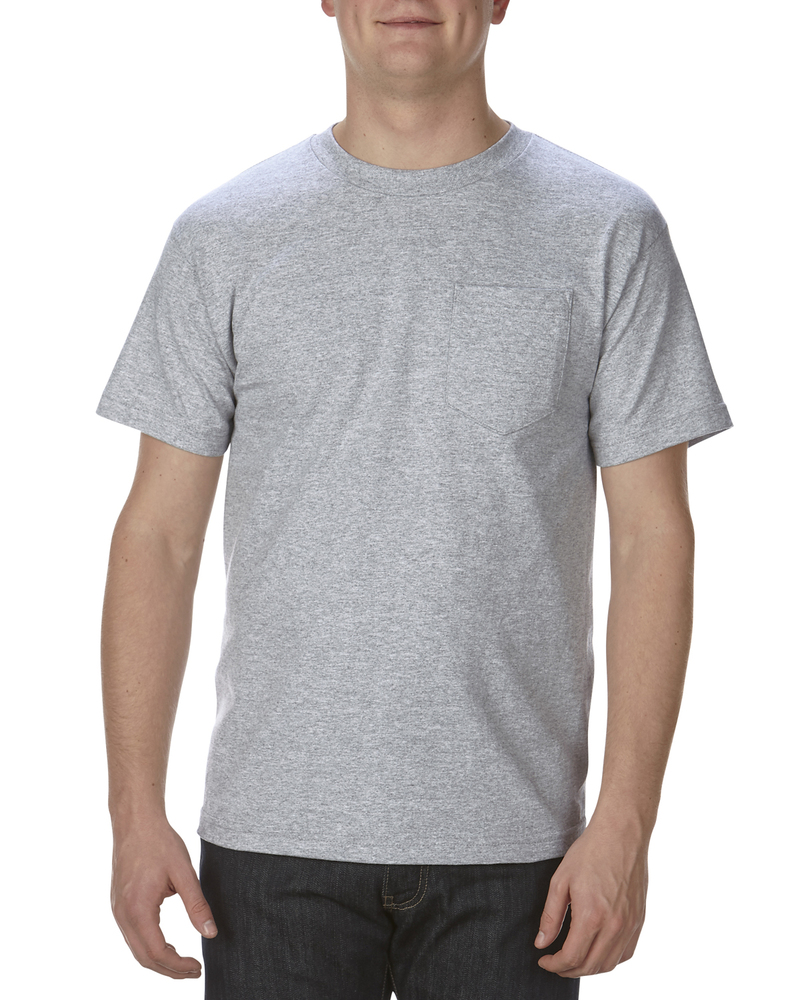 alstyle al1305 adult 6.0 oz., 100% cotton pocket t-shirt Front Fullsize