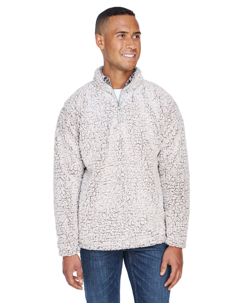 j america ja8454 adult epic sherpa quarter-zip Front Fullsize