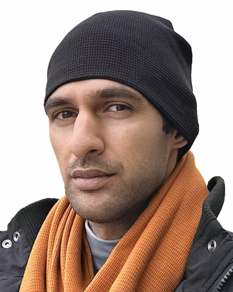 bayside 3835 8" thermal beanie Front Fullsize