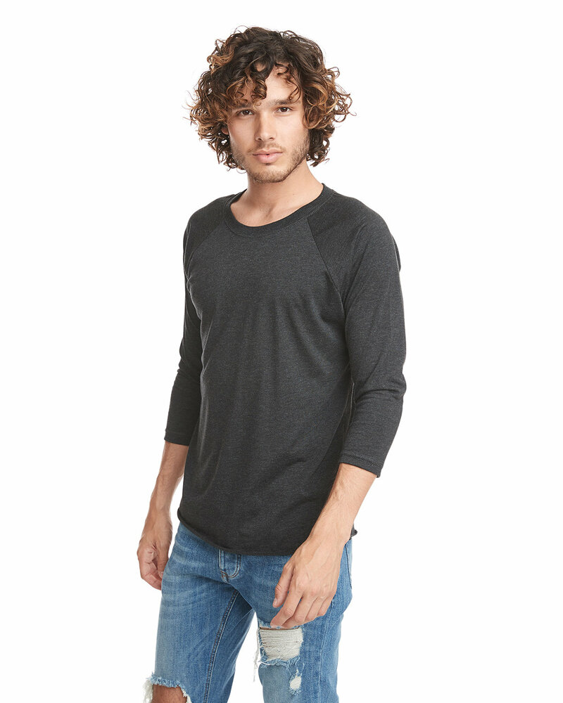 Next Level 6051 Unisex Tri-Blend 3/4-Sleeve Raglan T-Shirt Front Fullsize"