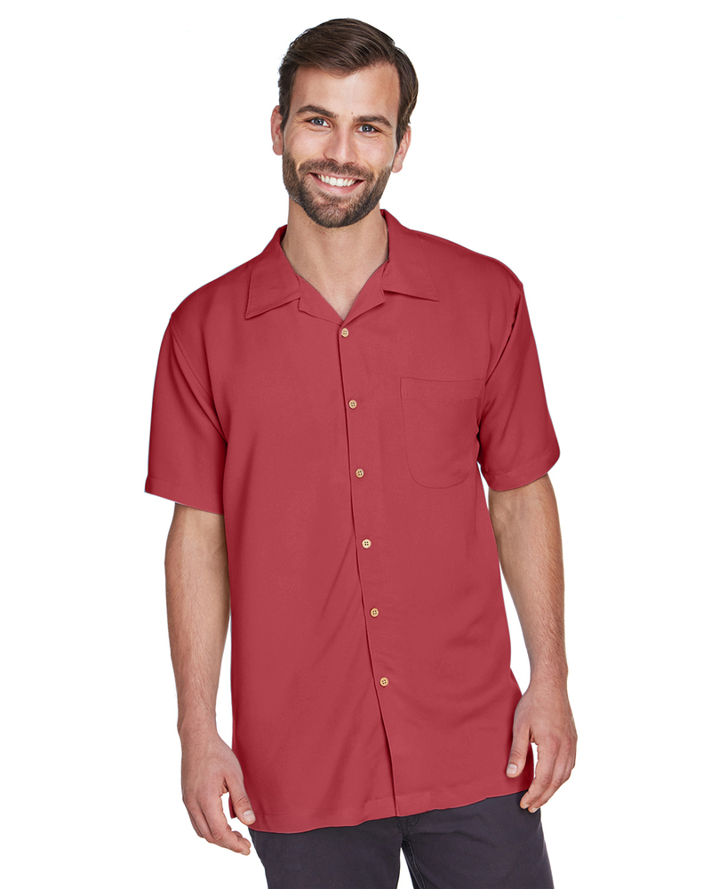 harriton m570 men's bahama cord camp shirt Front Fullsize