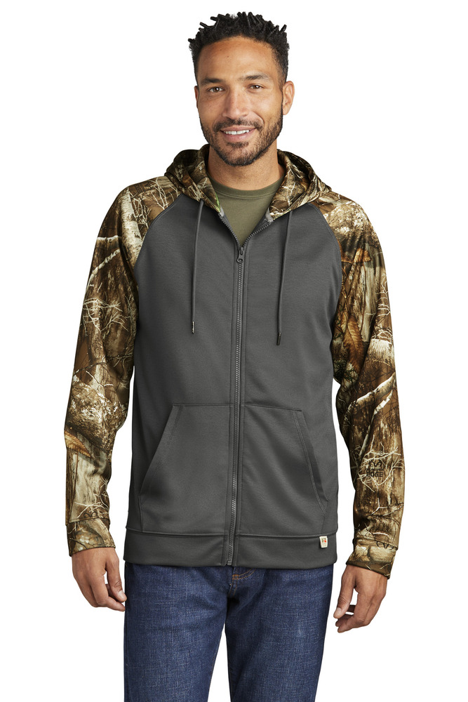 russell outdoors ru452 realtree ® performance colorblock full-zip hoodie Front Fullsize
