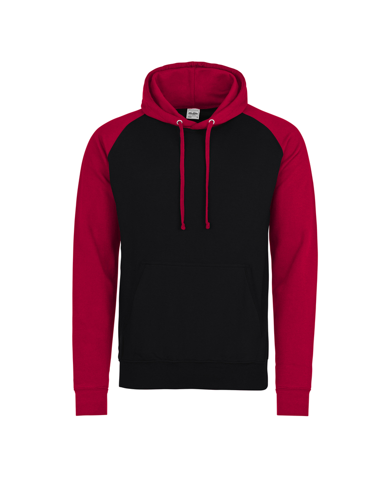 Just Hoods By AWDis JHA009 Adult 80/20 Midweight Contrast Baseball Hooded Sweatshirt Front Fullsize"