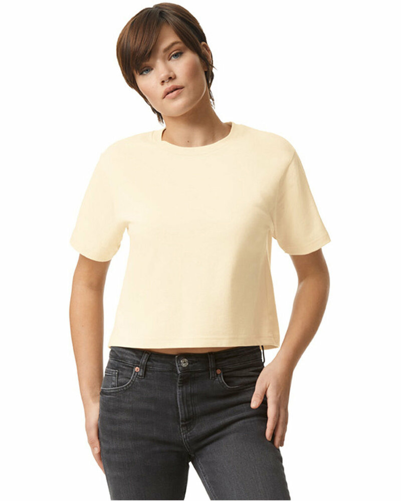 american apparel 102am women's fine jersey boxy tee Front Fullsize