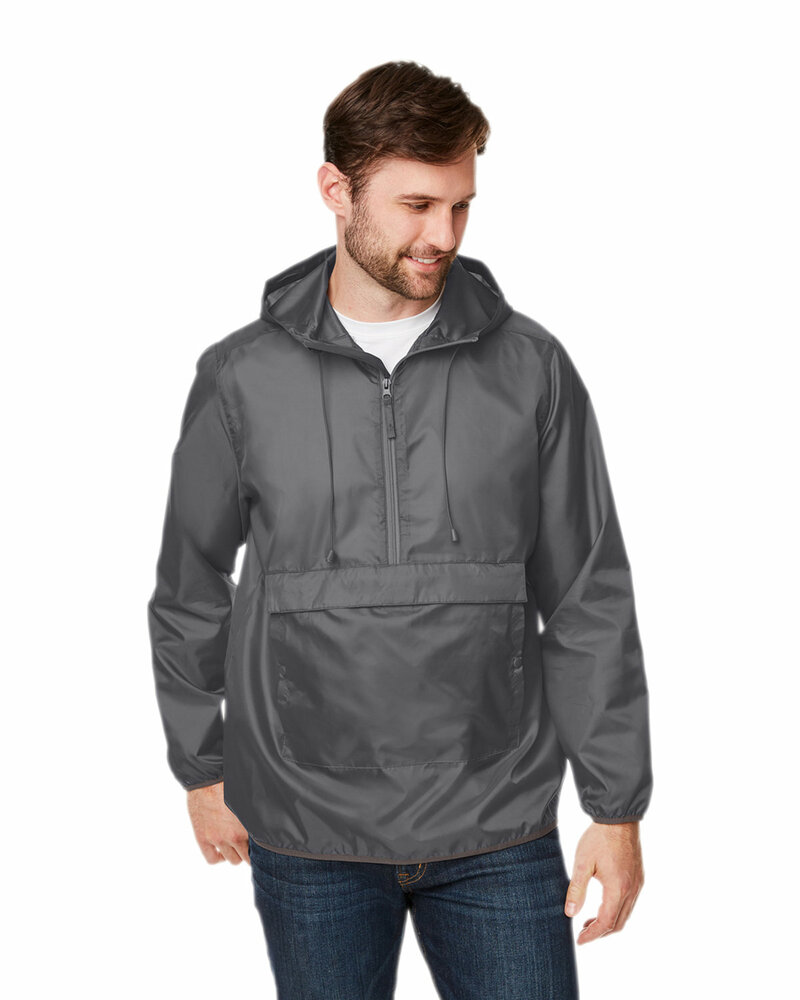 Team 365 TT77 Adult Zone Protect Packable Anorak Jacket Front Fullsize"