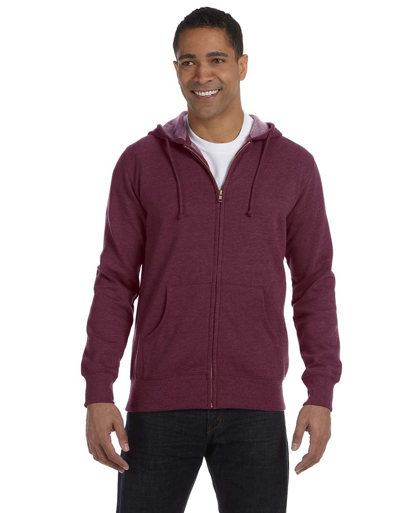 econscious EC5680 Men's Organic/Recycled Heathered Full-Zip Hooded Sweatshirt Front Fullsize"