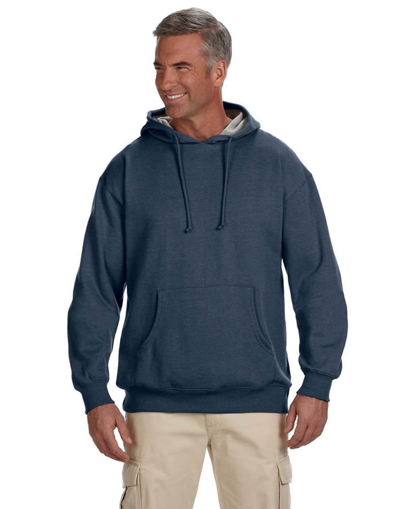 econscious ec5570 unisex heathered fleece pullover hooded sweatshirt Front Fullsize