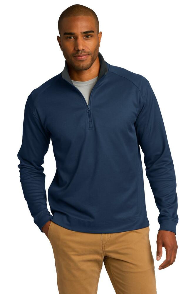 port authority k805 vertical texture 1/4-zip pullover Front Fullsize