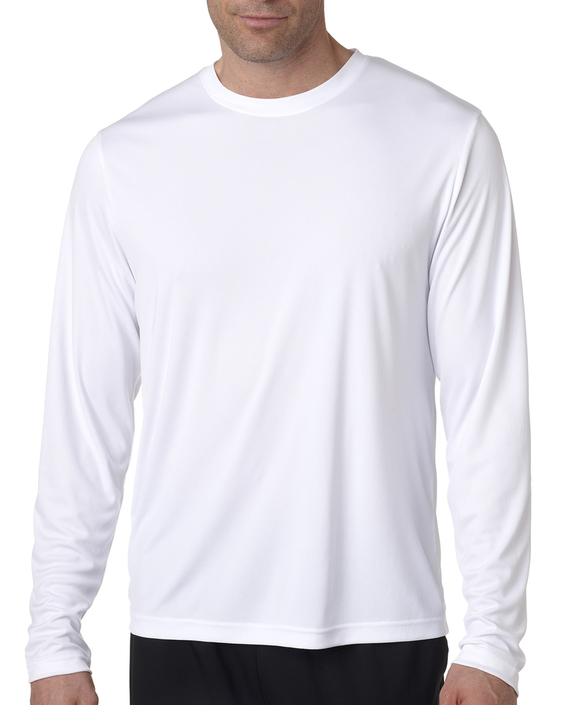 hanes 482l adult cool dri® with freshiq long-sleeve performance t-shirt Front Fullsize
