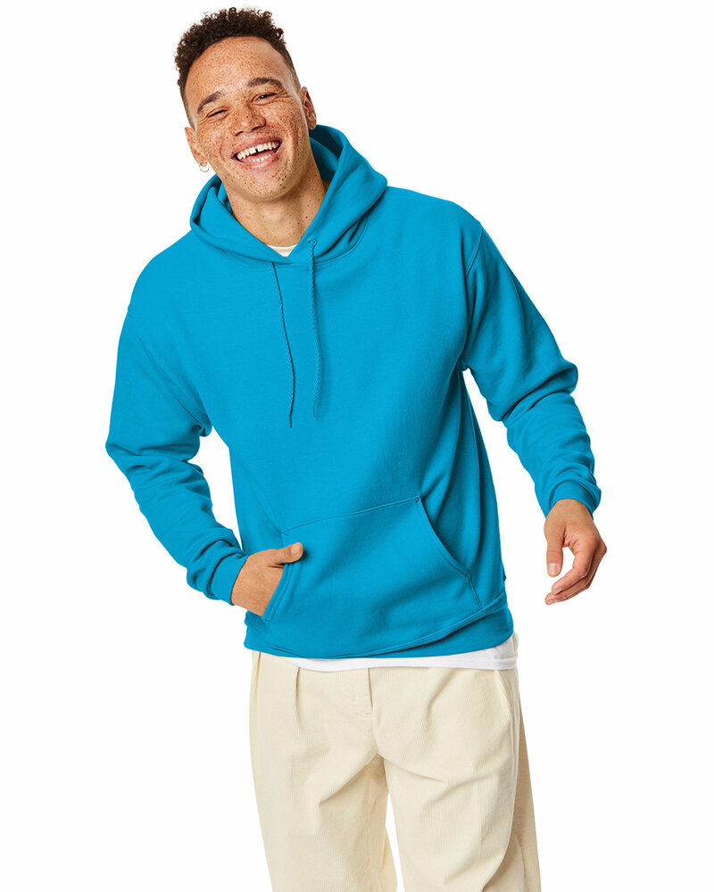 Hanes P170 Unisex Ecosmart® 50/50 Pullover Hooded Sweatshirt Front Fullsize"