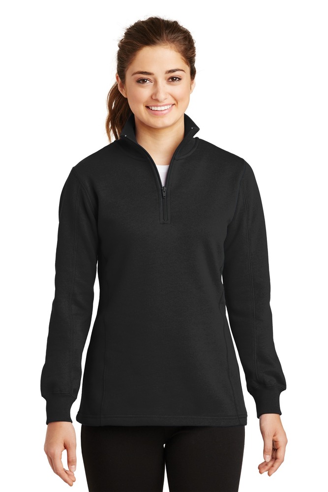 sport-tek lst253 ladies 1/4-zip sweatshirt Front Fullsize