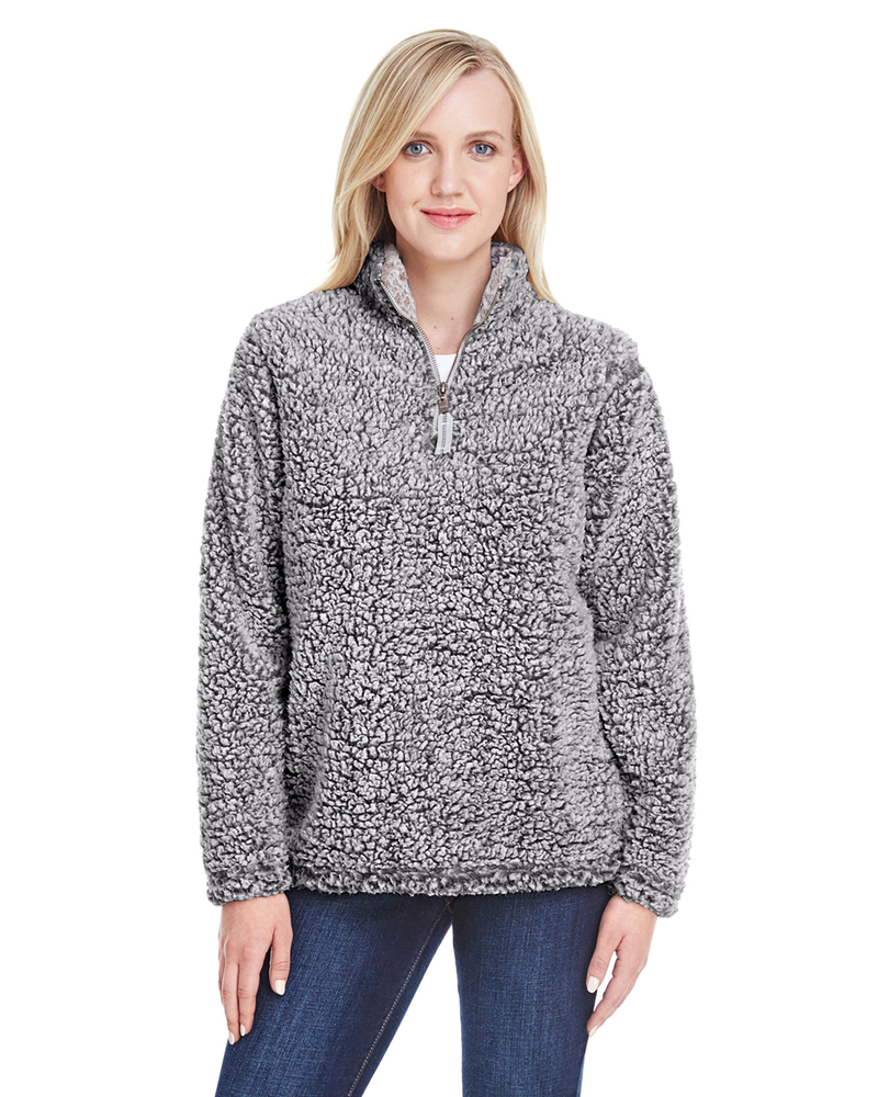 j america ja8451 ladies' epic sherpa 1/4 zip Front Fullsize