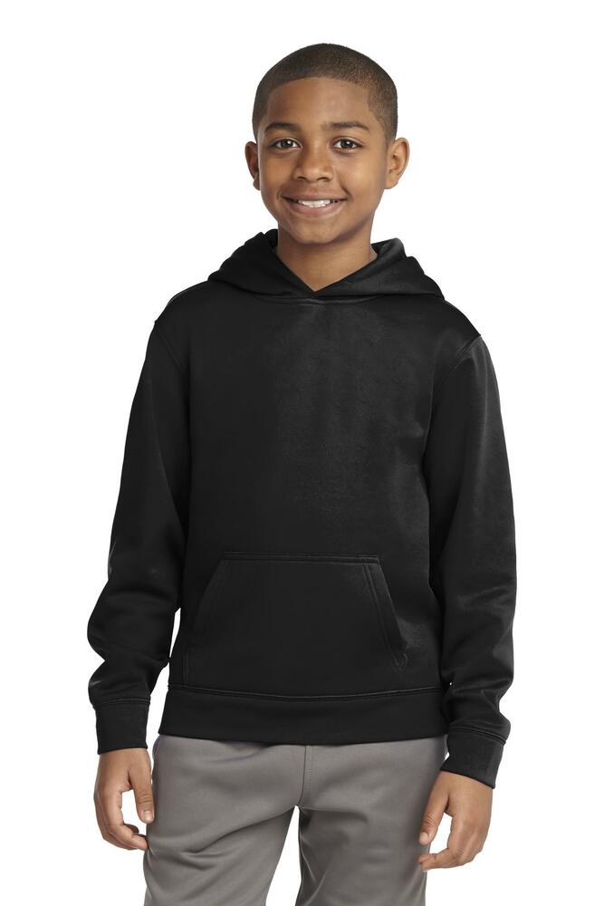 sport-tek yst244 youth sport-wick ® fleece hooded pullover Front Fullsize
