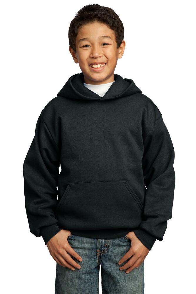 port & company pc90yh youth core fleece pullover hooded sweatshirt Front Fullsize