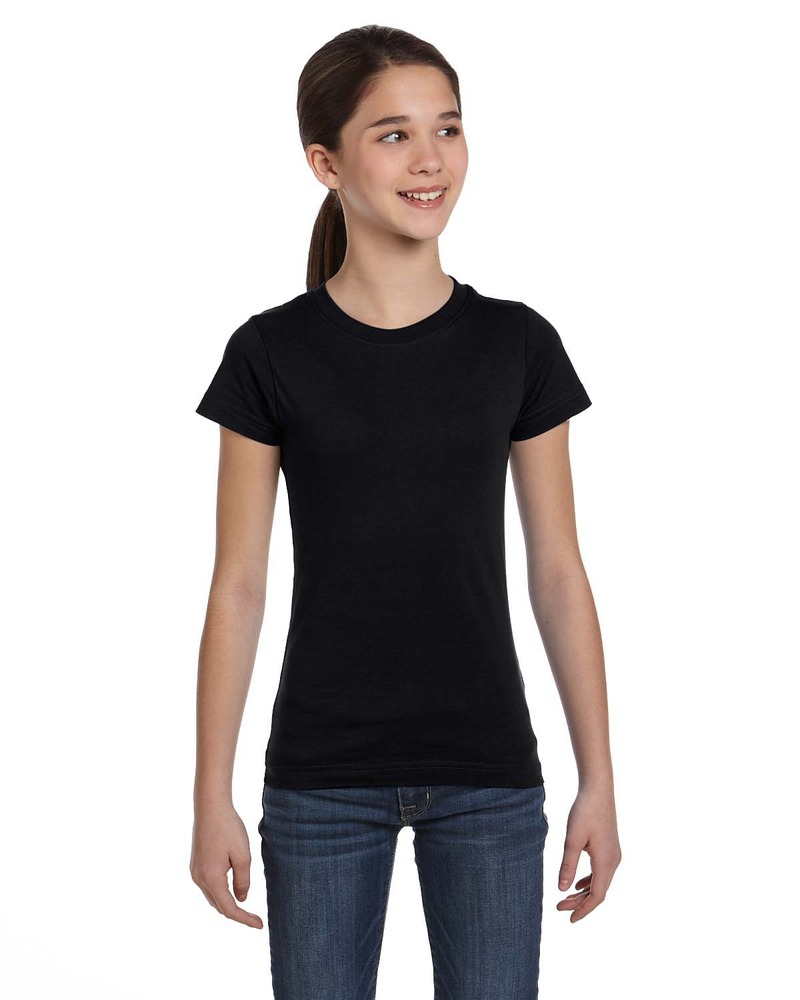 lat 2616 girls' fine jersey t-shirt Front Fullsize