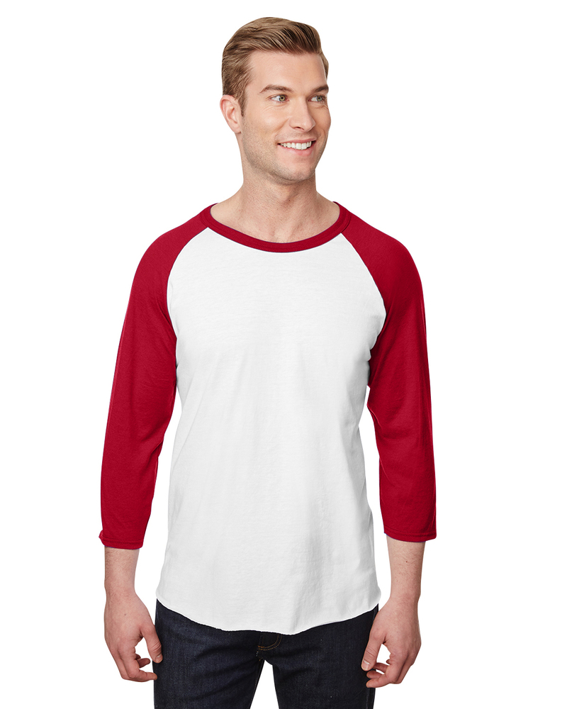 jerzees 560rr adult  5.2 oz., premium blend ring-spun raglan baseball t-shirt Front Fullsize
